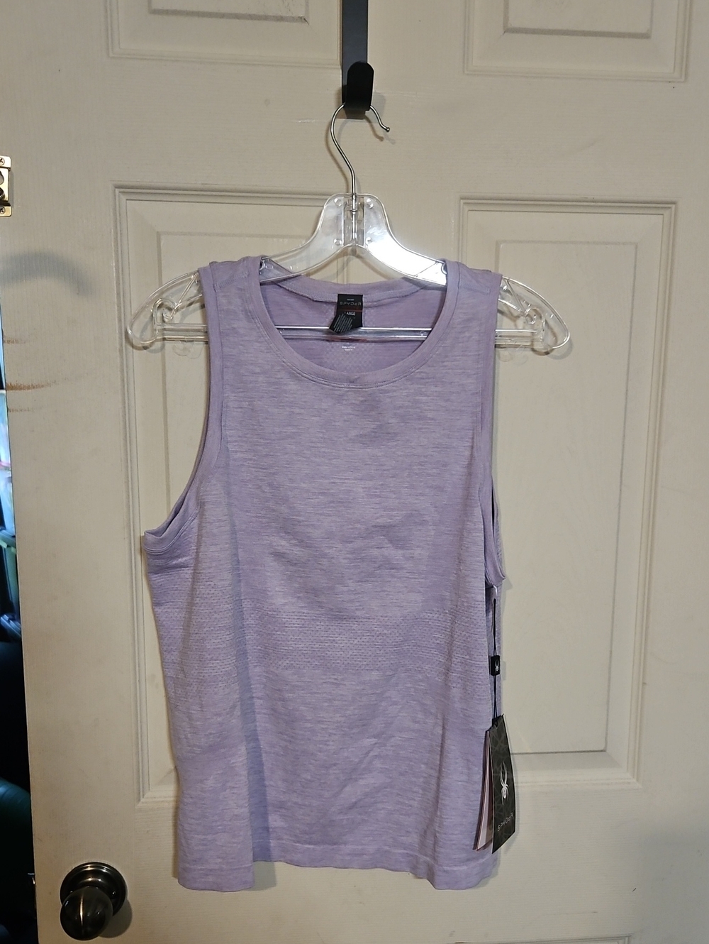 SPYDER ACTIVE WOMENS LIGHT PURPLE HEATHER SEAMLESS TANK: NEW WITH TAGS: LARGE